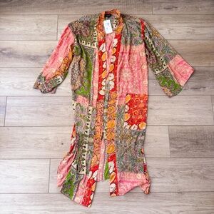 NEW TRENDY TOLANI EMMY WRAP STATEMENT KIMONO DUSTER SIZE XS/S